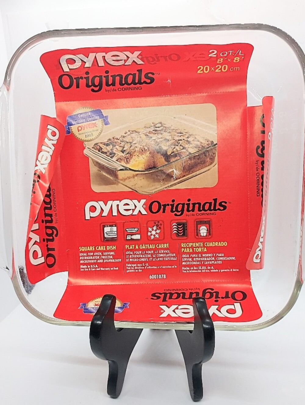 pyrex 222-R Clear Glass Baking Dish 2 Qt 1996 New